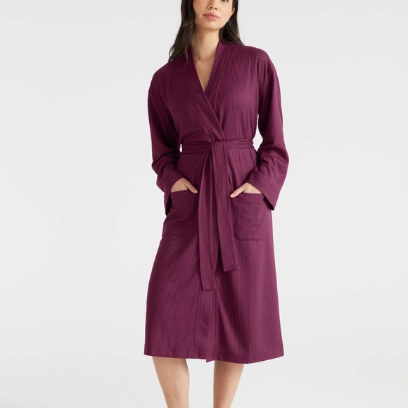 knix Other - NEW Knix Waffle Robe in Winterberry with Tote